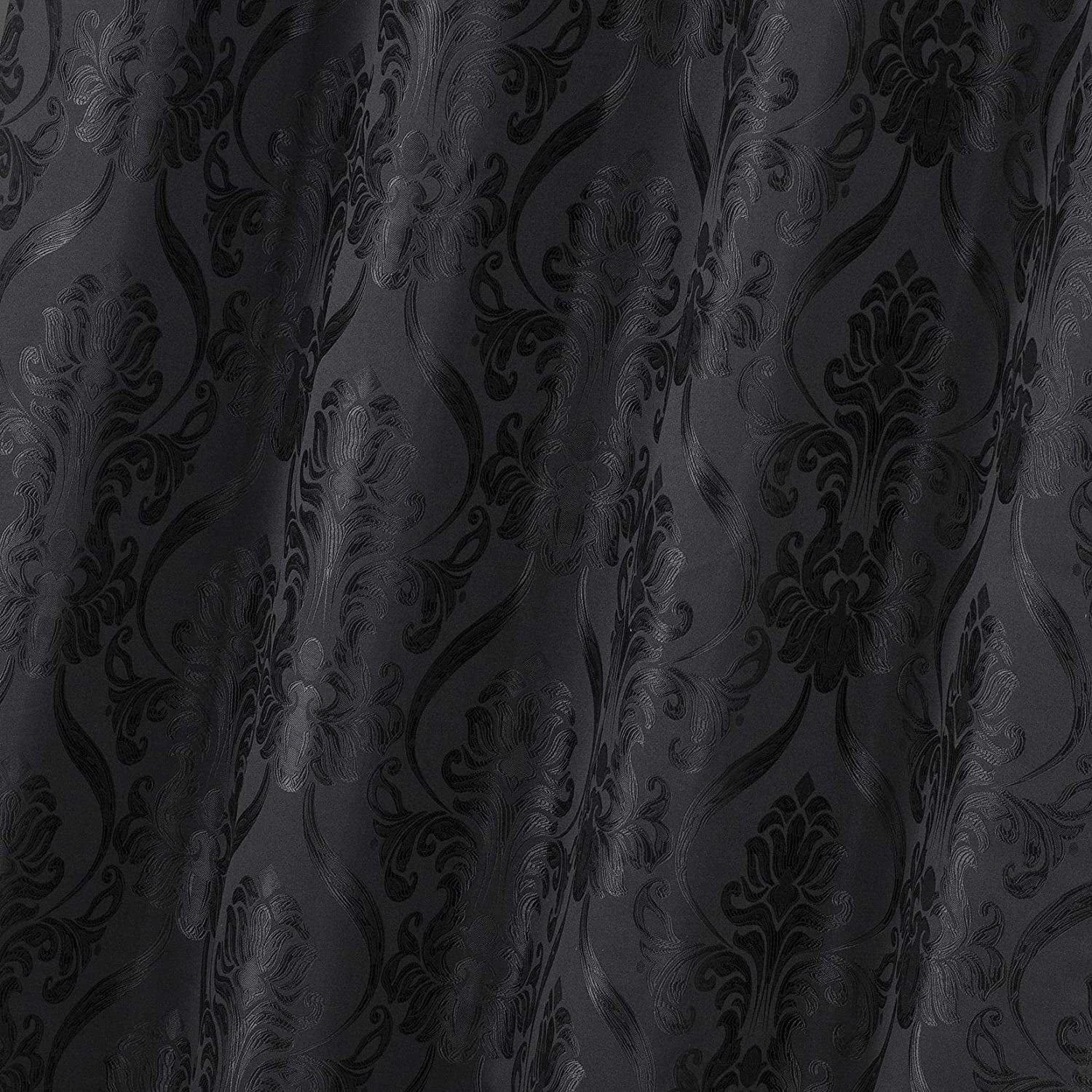 All American Collection Modern Black Solid Print Beige Sheer Kitchen Curtains, 54 x 84 in (4 Panels)