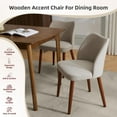thumbnail image 5 of Modern Dining Chairs Set of 2, Upholstered Dining Room Chairs with Soft Cushion Seat & Sturdy Wood Legs & Wing Backrest, Wooden Dining Room Chairs for Dining Room Living Room, 5 of 8