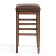 thumbnail image 3 of Armen Living Sonata 26" Counter Height Wood Backless Barstool in Chestnut Finish and Kahlua Pu, 3 of 5