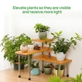 thumbnail image 5 of Ollieroo 3 Tier Kithen Countertop Organizer,Bamboo Corner Shelf,Bathroom Storage Display Counter Shelves for Make Up,Dresser Table with Hooks, Bamboo, 5 of 6