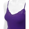 thumbnail image 5 of Bozzolo Women Junior & Plus Adjustable Spaghetti Strap Lace Trim Tunic Tank Top Camisoles, 5 of 5