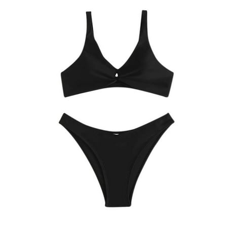 

Rovga Swimsuit For Girls Toddler Swimsuit Sports Solid Color V Neck Backless Bikini Split Swimsuit Bikini Swimsuit Set