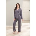 thumbnail image 4 of RH Women Pajamas Set Button Down Sleepwear Long Sleeve Nightwear Long Pants Pj Set S-XXL RHW4013, 4 of 7