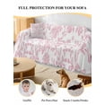 thumbnail image 4 of Pink Flower Couch Cover for 2 Cushion Sofa, Vintage Farmhouse Boho Leaf Spring Solid Washable Loveseat Sofa Covers Slipcover for Sectional Sofas L-Shaped, Couch Throw Cover 71"x118", 4 of 9