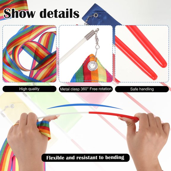 Soidarity 6x cinta artesanal exquisita para actuaciones de gimnasia y danza cinta de gimnasia de articulación Flexible Ropa Deportiva, Zapatos