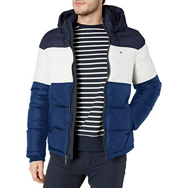 Tommy Hilfiger Men's Hooded Jacket, Bluebell Color Block, - Walmart.com