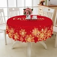 thumbnail image 4 of Nanqianyi Merry Christmas Tablecloth 70 Inch Round Winter Gold Snowflakes Waterproof Table Cloth for Christmas/New Year Party Dining, 4 of 9
