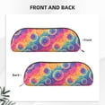 thumbnail image 4 of Leather Semi-Circular Storage Bag 7.5×2.6×1.4in Single Pocket Design Semi-Circular Shape Can Be Used As A Storage Pen Makeup Bag Darkorchid Tie Dye Background Rainbow Colors, 4 of 7