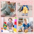 thumbnail image 3 of Bocaoying 12 Pairs Baby Non Slip Socks, 1-3 Years Toddler Cotton Crew Socks, Soft Breathable Gripper Socks with Pull Tabs for Indoor, Outdoor, Toddler, 3 of 7