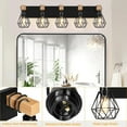 thumbnail image 5 of Farmhouse Bathroom Light Fixtures 5-Light Vanity Lighting with Cage Shade Industrial Wall Mount Sconces for Mirror Cabinet Dressing Table Living Room Hallway, 5 of 7