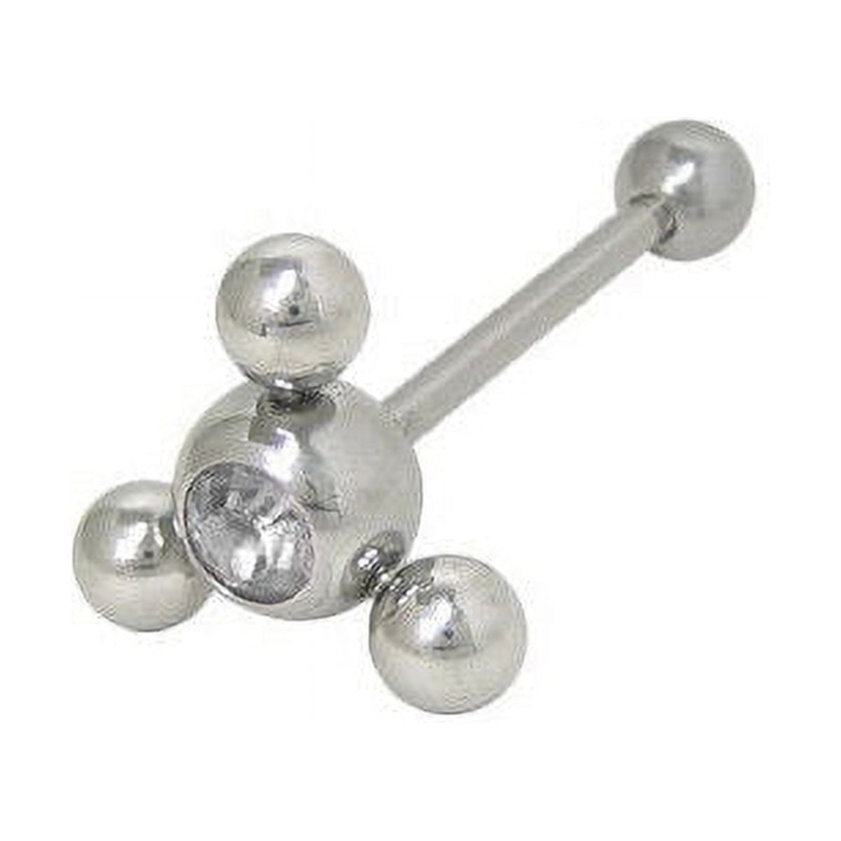 BodyJewelryOnline Barbell Tongue Ring Jeweled Flower Design