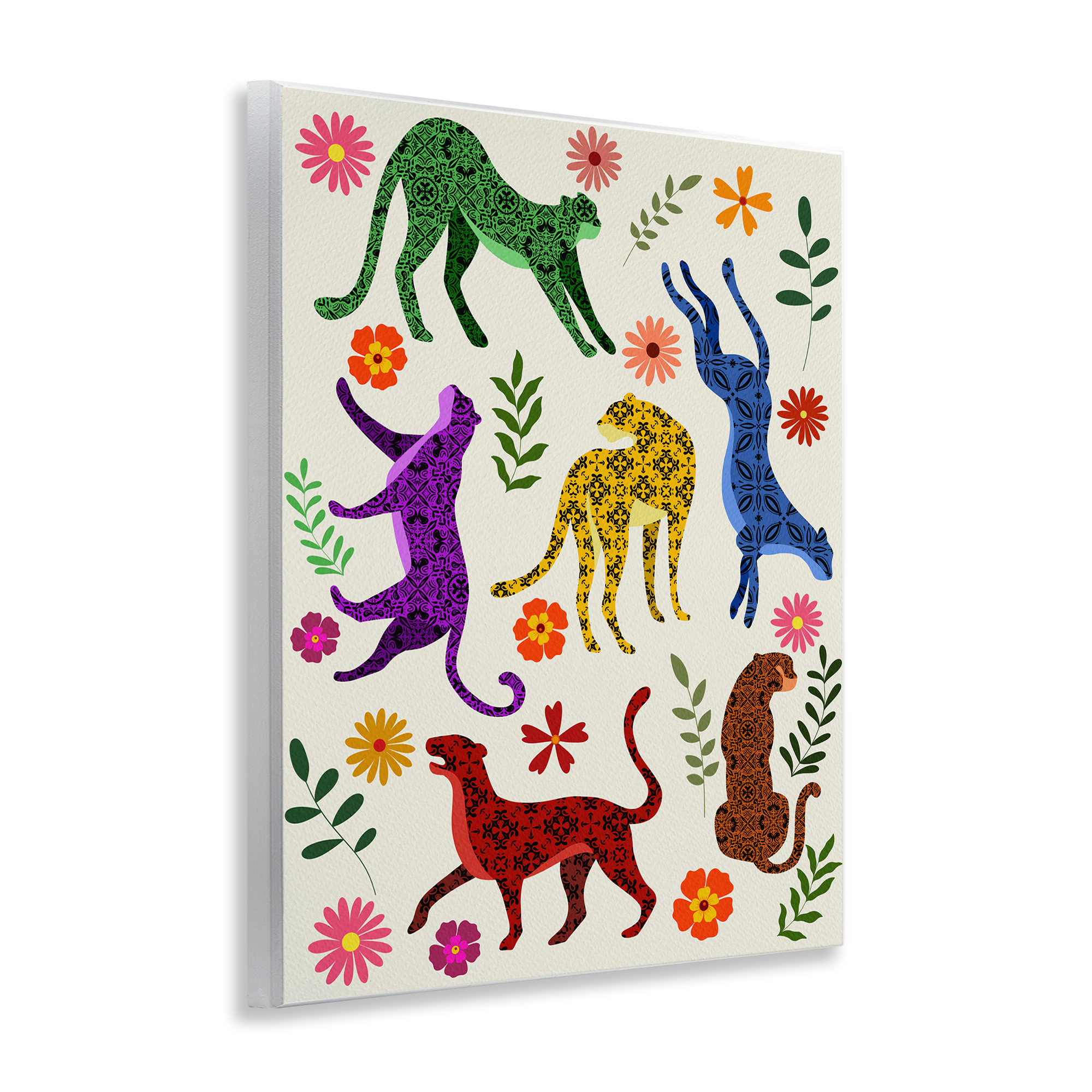 Stupell Industries Boho Patterned Cheetahs Animals & Insects Painting Unframed Art Print Wall Art, 11 x 14