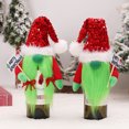 thumbnail image 1 of 2pcs Cartoon Grinch Couple Decoration Wine Bottle Set Kitchen Table Accessories Christmas Decoration, 1 of 5