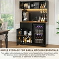 thumbnail image 5 of 72" Tall Bar Cabinet with Fridge Space, Fluted Coffee Liquor Hutch Cabinet with Storage, 5 of 9