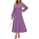 thumbnail image 1 of Vestido largo PRETTYGARDEN para mujer, elegante, con lunares suizos, color morado, 1 of 9