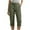 Army Green, variant on Women's Casual Pants for Everyday A-Line Fit Cropped Trousers With Pockets And Buttons Comfortable Spring Summer Fall