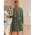 thumbnail image 6 of Ekouaer Pajamas for Women Set 3 Piece Lounge Set Soft Pajama Sets Waffle Knit Tank Top and Shorts Cardigan with Pockets, 6 of 6