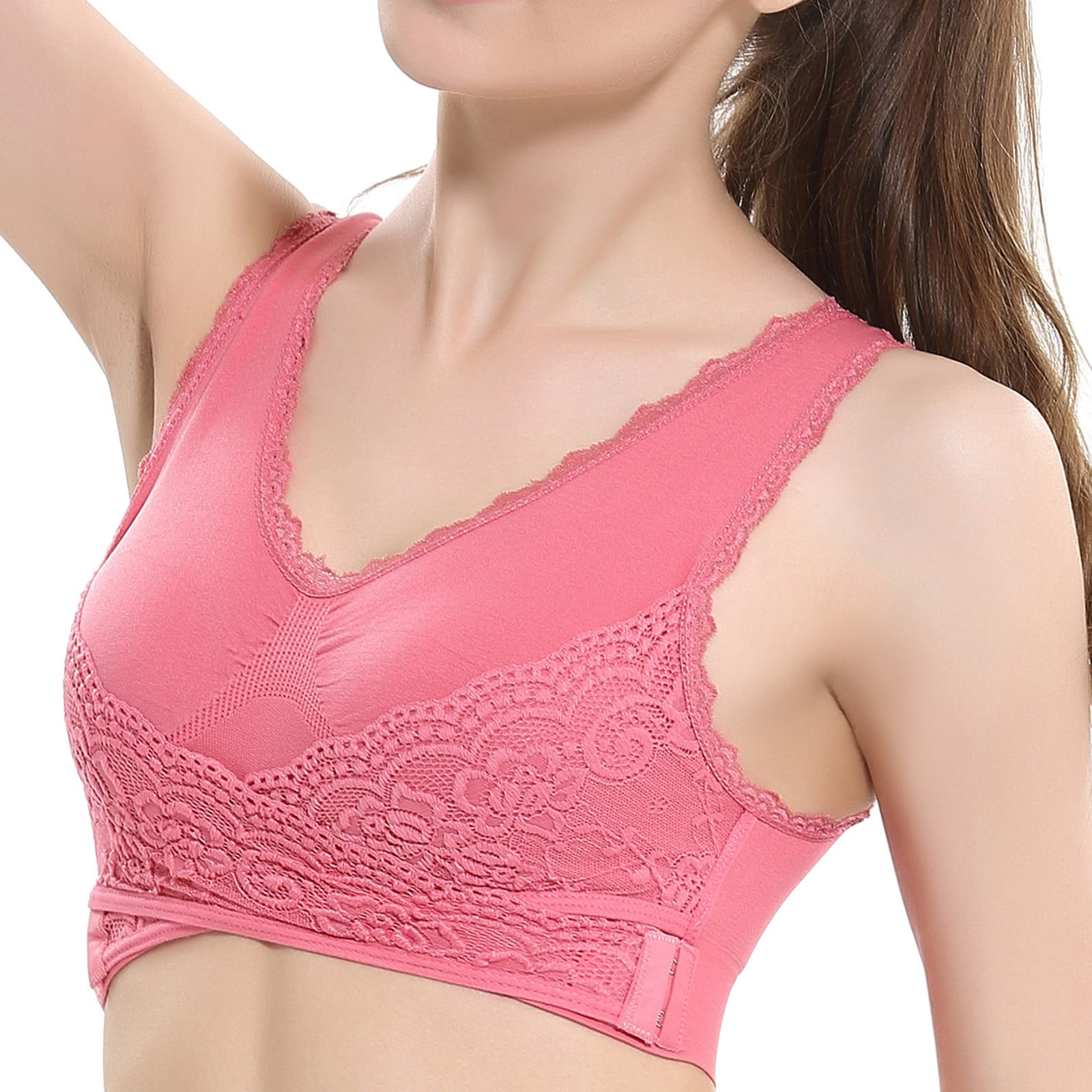 Pedort Backless Bra Comfortable Breathable Lisa Charm Daisy Bra, Front  Snaps Full Coverage Bras for Women Beige,XL
