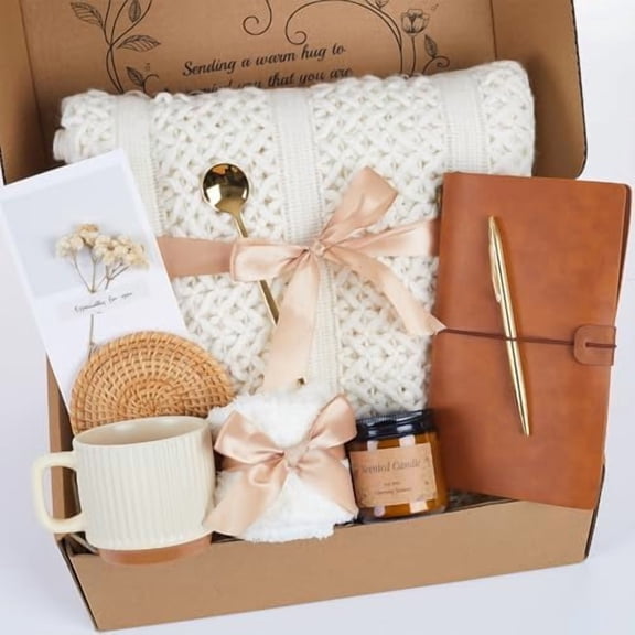 Self Care Gift Baskets for Women, Get Well Soon Gift Package, Thinking of You Sympathy Gift Baskets, Birthday Gift Basket, Sending Hugs Gifts Idea for Mom Her Friends Sister Coworker