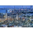 thumbnail image 2 of Tetsurou, Kobayashi 32x23 Black Ornate Wood Framed with Double Matting Museum Art Print Titled - Coastal Industrial Area, 2 of 4