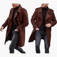 thumbnail image 3 of Cardigan Men Solid Color Pockets Hooded Coat Men'S Thickened Coat Men'S Jacket Mens Long Sleeve Cape, 3 of 4
