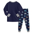 thumbnail image 5 of zaveiop Boys Clothes Set Long Raglan Sleeve T-Shirts + Casual Pants 2Pcs Colorblock Fall Outfits for Kids (Dark Blue, 6-7 Years), 5 of 6