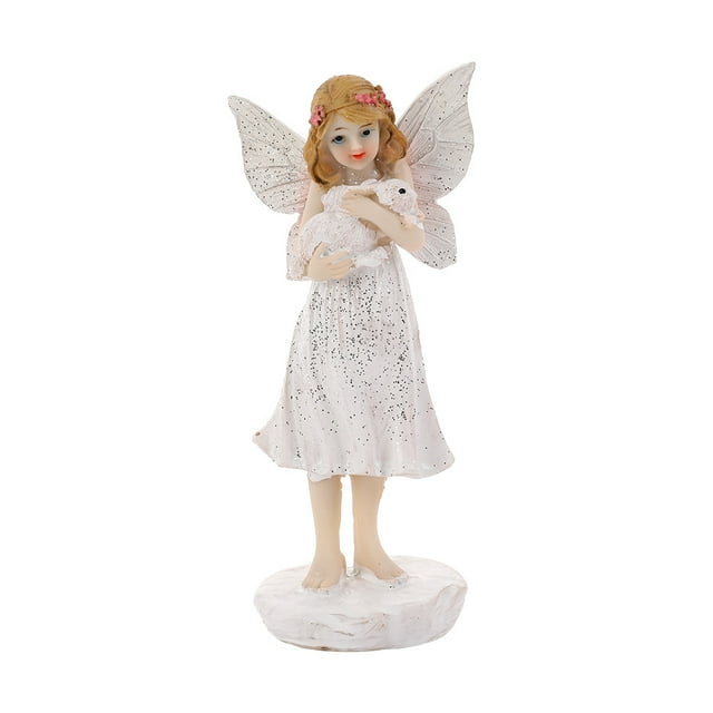 Estatuas de ángeles de hadas de resina de 15 cm con cordero para decoración del hogar