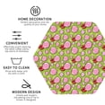 thumbnail image 3 of Fuzoiu Lips blowing bubble gum Print Leather Coasters Set,Drink Coasters Set of 4,for Tabletop Protection, Durable PVC Coasters,Home Décor and Housewarming Gift-Hexagon, 3 of 6