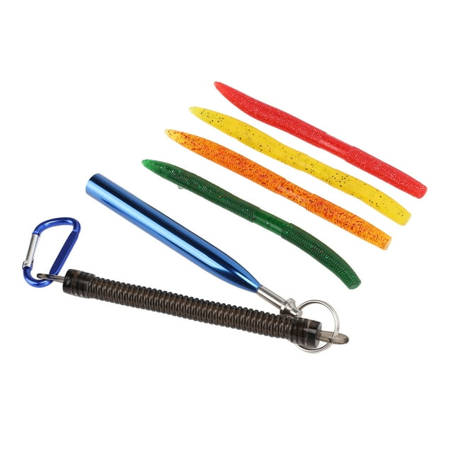 65pcs / Caja Kit de Cebo de Gusano Blando Kit de Señuelos de Pesca de PVC con Junta Tórica de Goma Cebos de Señuelo Blandos Artificiales para Pesca de Lubina 32 Gusanos de ANGGREK Otros