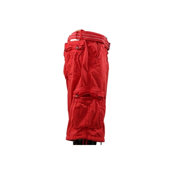 Men’s 06 Pockets Wrinkled Cargo Shorts – Red