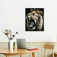 thumbnail image 3 of Nawypu   Lion Canvas Wall Art Black and White Animals Painting Print Lion with Crown Picture Living Room Decor Frame, 3 of 5