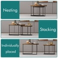 thumbnail image 4 of 2-Piece Nesting Round Coffee Table Set, 27.56'' Industrial Wood Finish, Metal Frame, Rustic Brown Furniture for Living Room, Bedroom, Balcony & Yard, 4 of 10