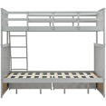 thumbnail image 6 of Tcbosik Wood Bunk Bed with 2 Drawers, Twin Over Full Size Bed Frame with Ladder and Safety Guardrails, No Box Spring Needed, Gray, 6 of 10
