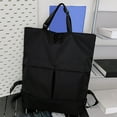 thumbnail image 6 of Unisex Casual Tote Bag Solid Colour Women&Men Carry On Backpack College Work Bag Women Backpack Black, 6 of 10