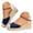 Blue, variant on Espadrilles Wedge Sandals for Women Closed Toe Slip on Beach Shoes Buckles Ankle Strap Dress Sandal with Arch Support Black 9