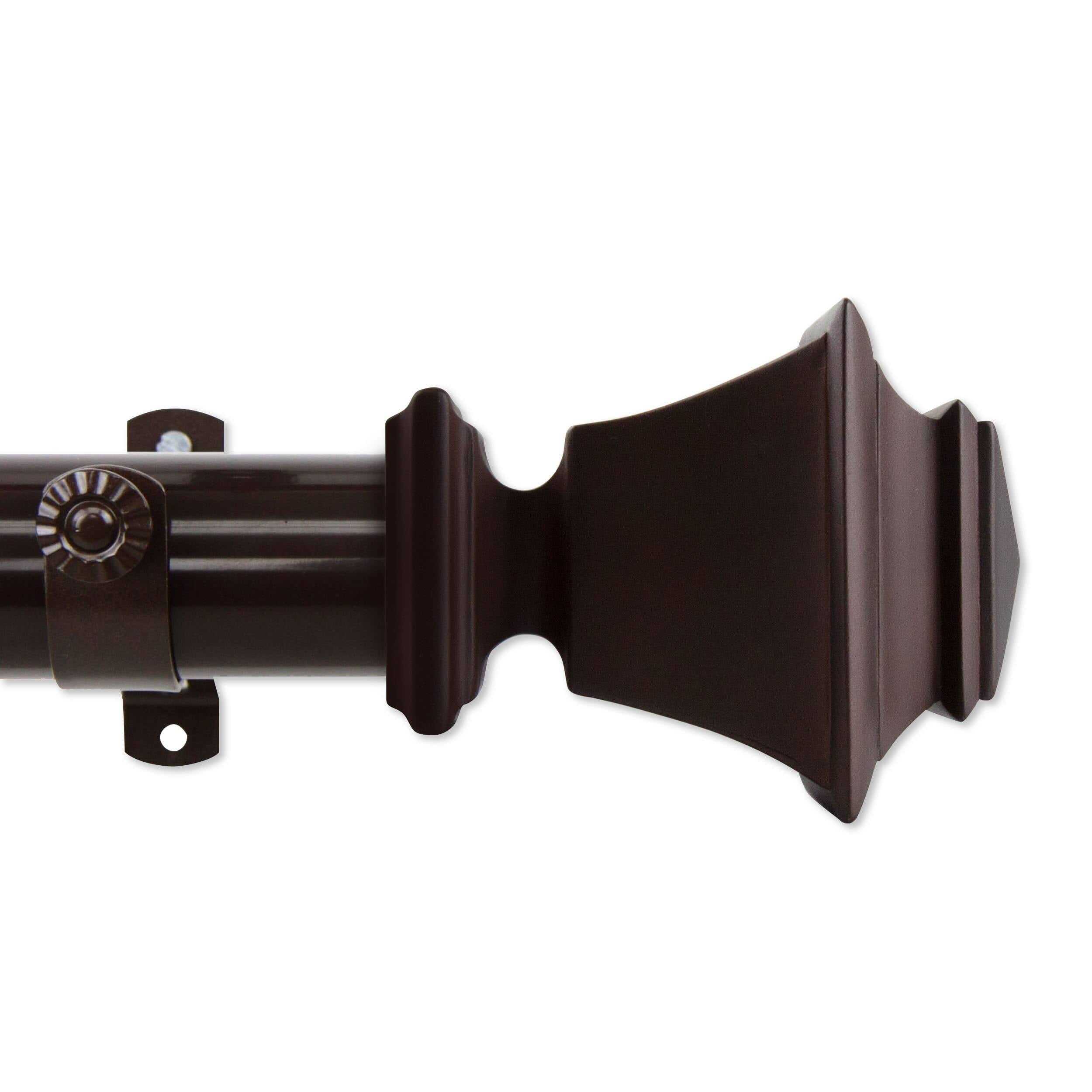 InStyleDesign  Schubert 1.5" Adjustable Curtain Rod 121 to 170 inches Black 115 to 165 inch Black Finish