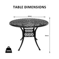 thumbnail image 4 of Withniture 42 INCH Patio Table with Umbrella Hole, Outdoor Round Cast Aluminum Bistro Table Black, 4 of 6