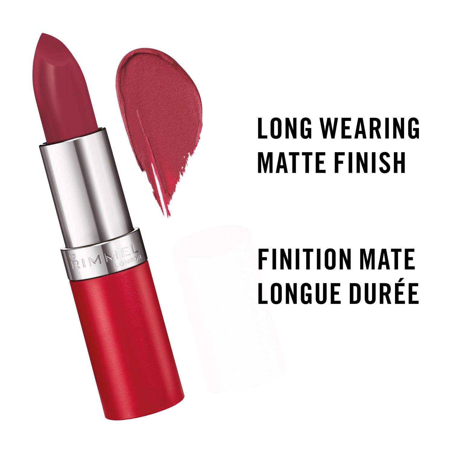 Rimmel Lasting Finish Matte Lipstick, long wearing, creamy & soft, contains Diamond powder, 100% Cuelty-Free