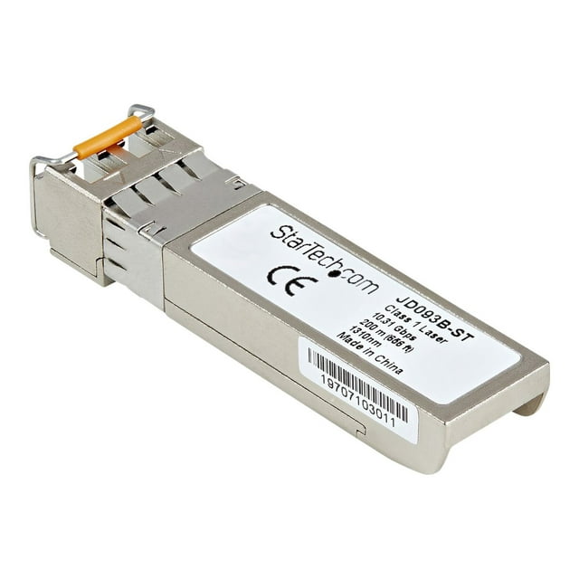 StarTech.com HPE JD093B Compatible SFP+ Module, 10GBASE-LRM, 10GbE Multi Mode (MMF) Fiber Optic Transceiver, 10GE Gigabit Ethernet SFP+, LC Connector, 200m, 1310nm, DDM, HPE 5900, 12500, 5500 - Lifetime Warranty (JD093B-ST) - SFP+ transceiver module (equivalent to: HP JD093B) - 10GbE - 10GBase-LRM - LC multi-mode - up to 656 ft - 1310 nm - for HP A5830AF; HPE 12504, 5120, 5500, 5810, 5900AF, 5920AF; FlexFabric 1.92, 11908