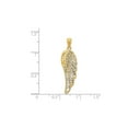 thumbnail image 3 of Gem & Harmony 14K Yellow Gold Two Tone Angel Wing Charm Pendant (NO CHAIN) for Women, 3 of 5