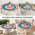 thumbnail image 7 of Red Blue Tie Dye Flower Round Fitted Tablecloth with Elastic Edge,Dining Table Cover Waterproof,Outdoor Round Tablecloth for Camping,Dining,Indoor and Outdoor, 7 of 7