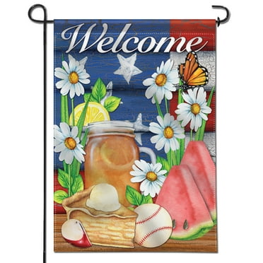 Anley American Summer Welcome Decorative Garden Flags Double Sided  18 x 12.5 Inch