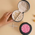 thumbnail image 5 of Fuzoiu Strawberry Cake Print Portable Jewelry Box,Round Mini Leather Travel Jewelry Case,Small Travel Jewelry Organizer,Jewelry Holder for Ring Necklace Earring for Women Girls-Black, 5 of 7