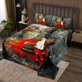thumbnail image 2 of Erosebridal Ensemble de Couvre-Lit Hip-Hop Grand Lit, Ensemble de Literie Guitare Rétro, Décor Notes de Musique, 3 Pcs, 2 of 5