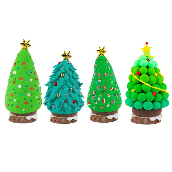 JVBTVB Toys, Dry Clays for Kids Christmas Tree Set Christmas Modelling Clays Drying Christmas Kid DIY Christmas Tree Kit Activities Christmas TreeHoliday Gifts