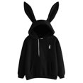 thumbnail image 1 of Women's Hoodie Girls Cute Rabbit Bunny Ears Top Long Sleeve Casual Hooded Sweatshirt WarmL, 1 of 4