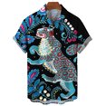 thumbnail image 3 of Camisa de manga corta con estampado 3D de leopardo y tigre para hombre, camisa informal de moda de verano, camisa de calle de gran tamaño, 3 of 5