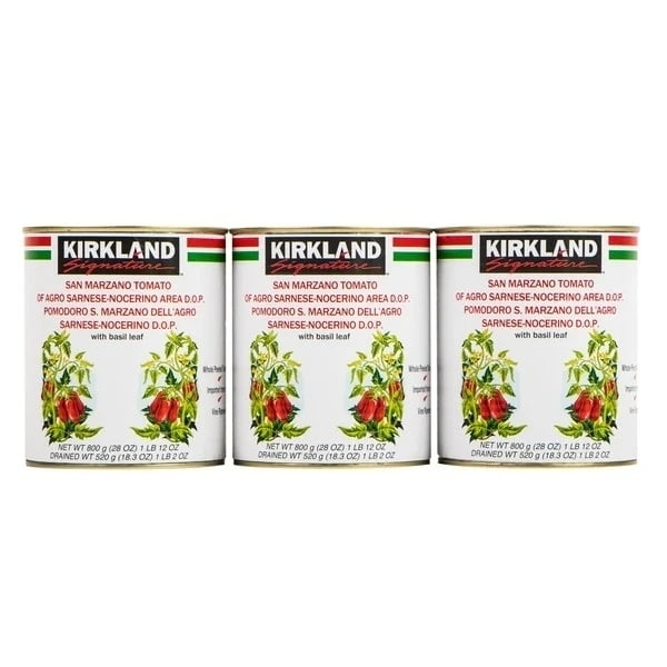 Kirkland Signature San Marzano Tomatoes with Basil, 28 Ounce Can (Pack