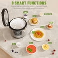 thumbnail image 2 of MOOSUM 20 Cup Cooked (10 cup uncooked) Rice Cooker with 8 Functions, Healthy Cooking Ceramic Coating Pot, Removable Inner Coverwith Steamer, Silver, 2 of 6