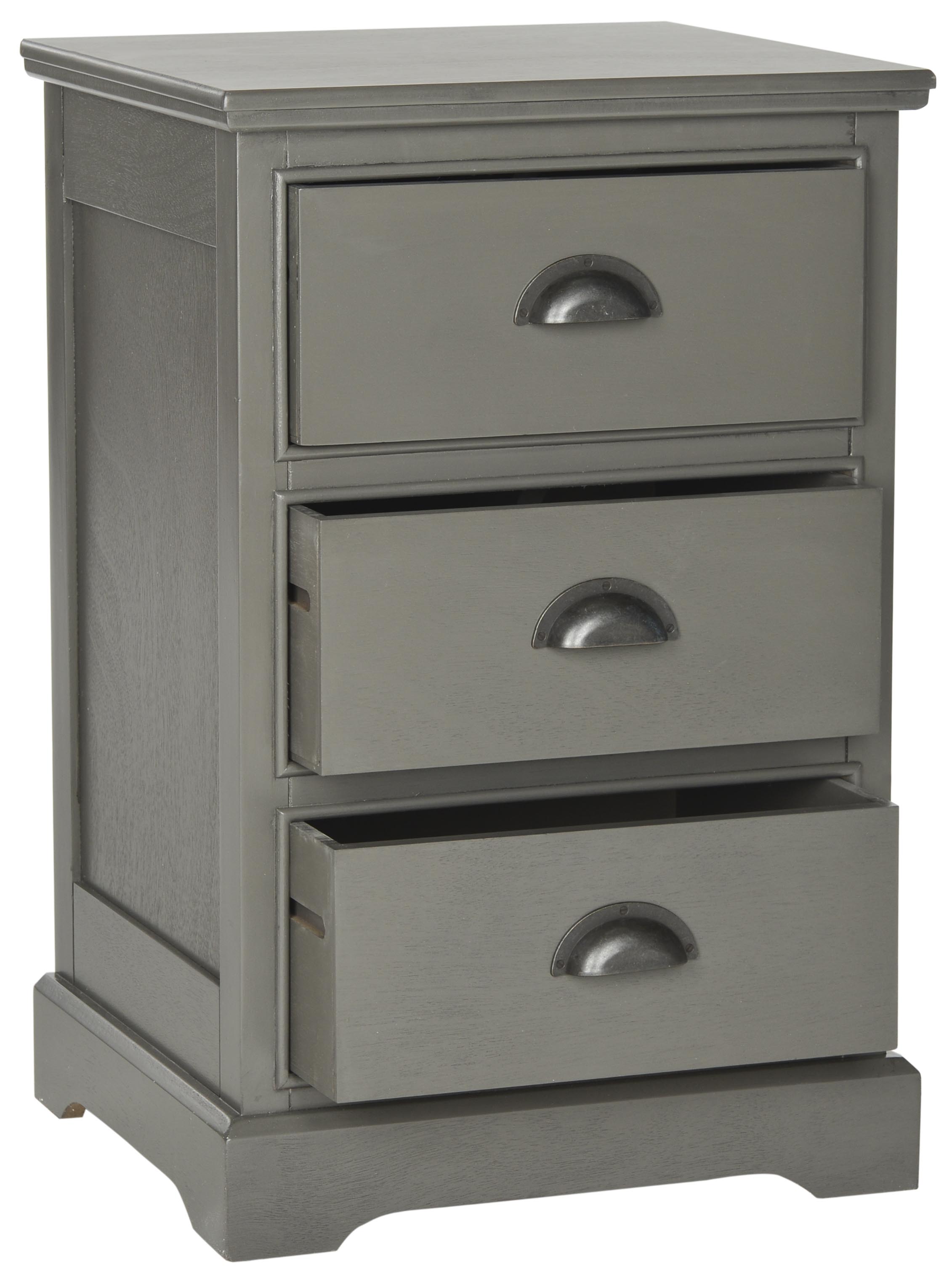 SAFAVIEH Griffin Traditional Rustic 3 Drawer Side Table, Grey - image 2 of 4